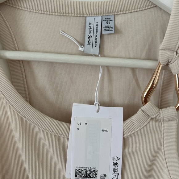 & Other Stories Cream Tank Top with Ring Detail - Picture 3 of 3